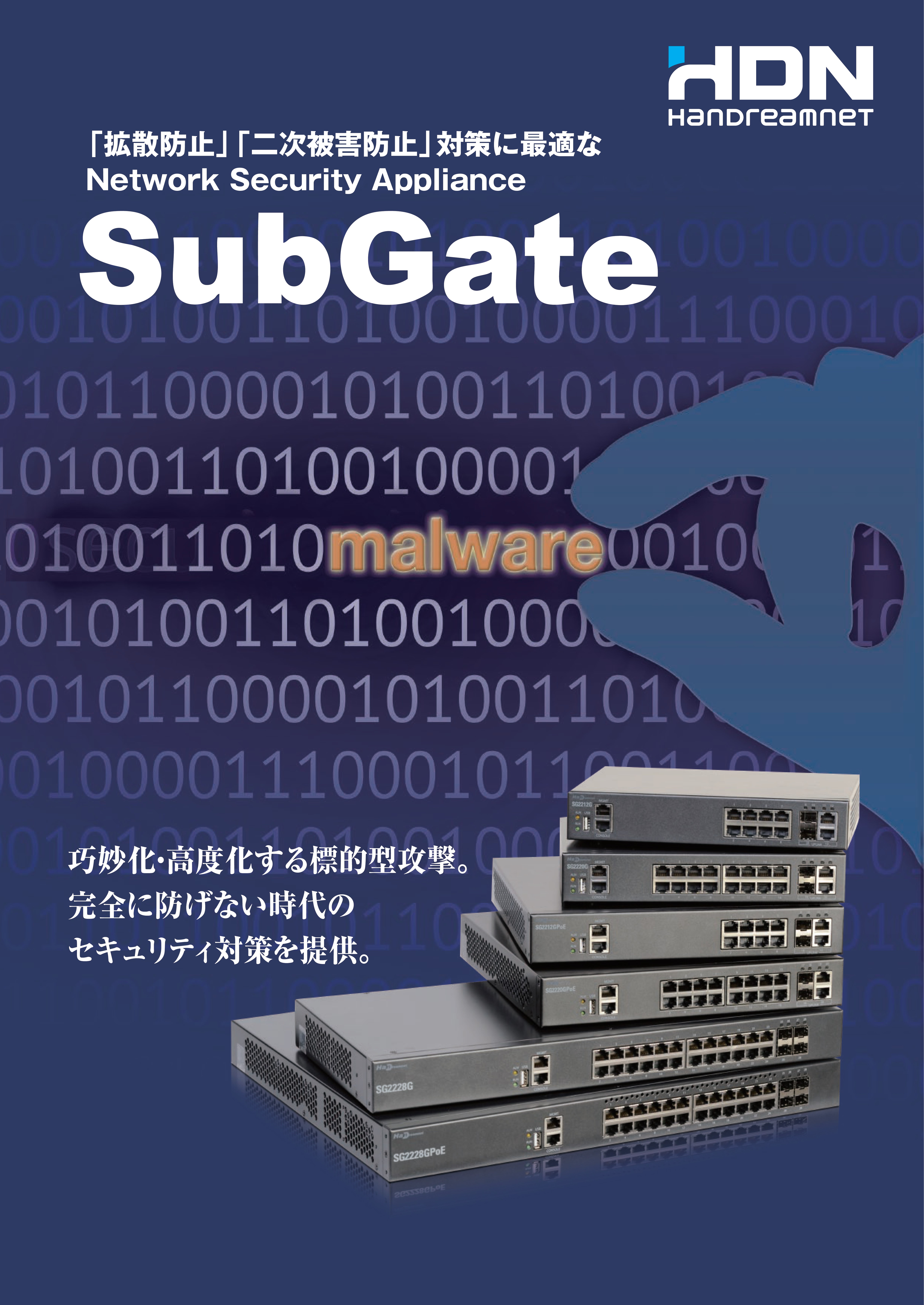 リモートアクセス機能付きUTM  FortiGate, セキュリティ対策対応ハブ　SubGate