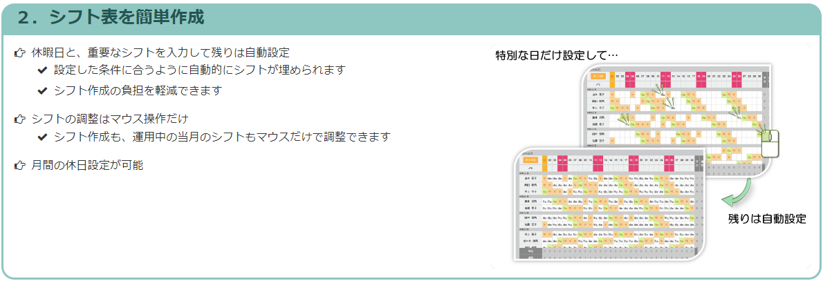 シフト表を簡単作成